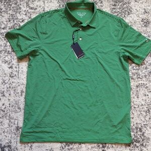 Michel Rouen NWT Green Striped Polo Shirt